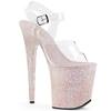 Pleaser - FLAMINGO808LG Sandale à bride à la cheville, Pole dance chaussures - Chaussures de pole dance - Rose/Transparent Product image